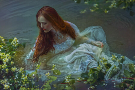 Agnieszka Lorek, art, fantaisie, fille, dans l'eau, Olivia Styczyńska, Sauve-moi