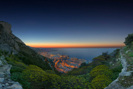 tengerpart, Monaco, panoráma, Az óceán