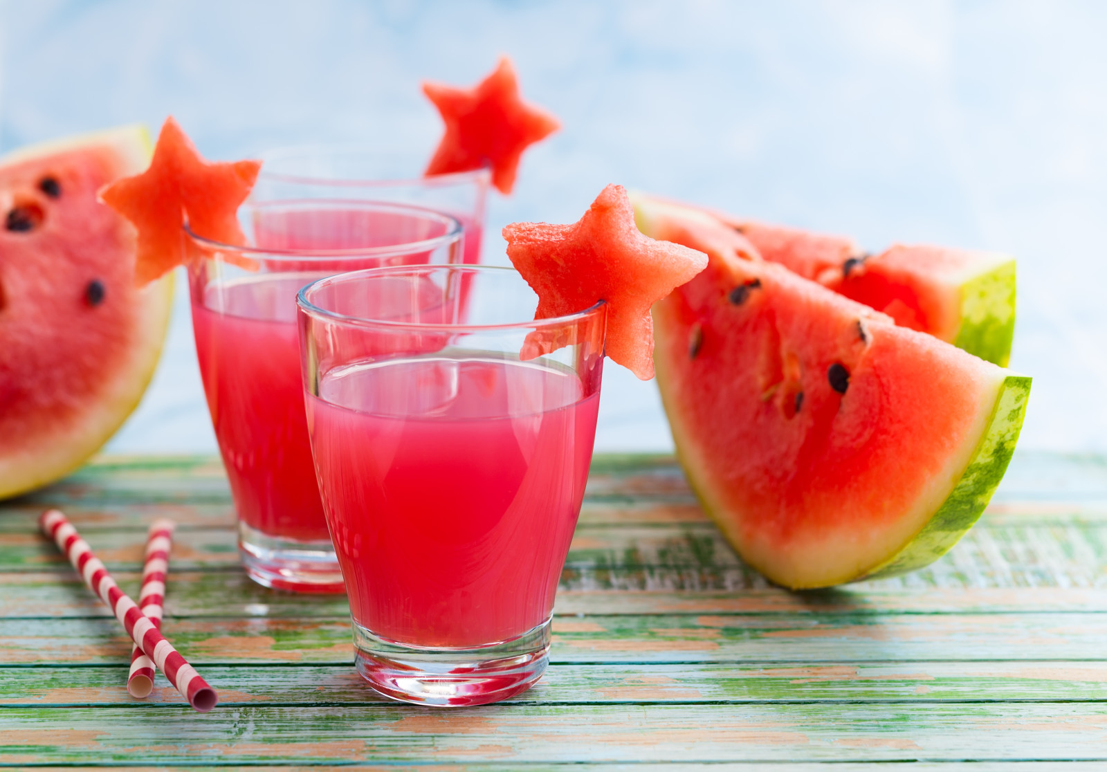 Juice, skivor, vattenmelon, vattenmelon