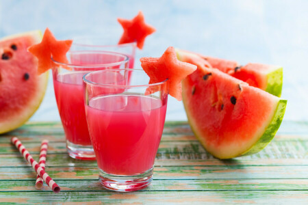 Juice, skivor, vattenmelon, vattenmelon