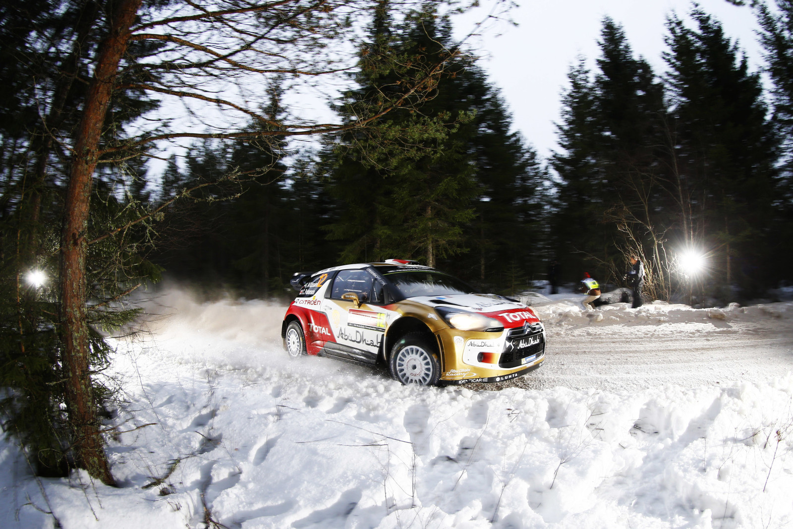 neve, inverno, notte, velocità, Macchina, sport, wrc, Rally