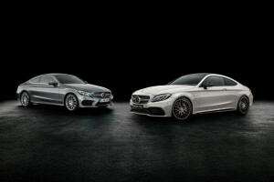 fond noir, Classe C, C205, coupe, Mercedes, Mercedes-Benz