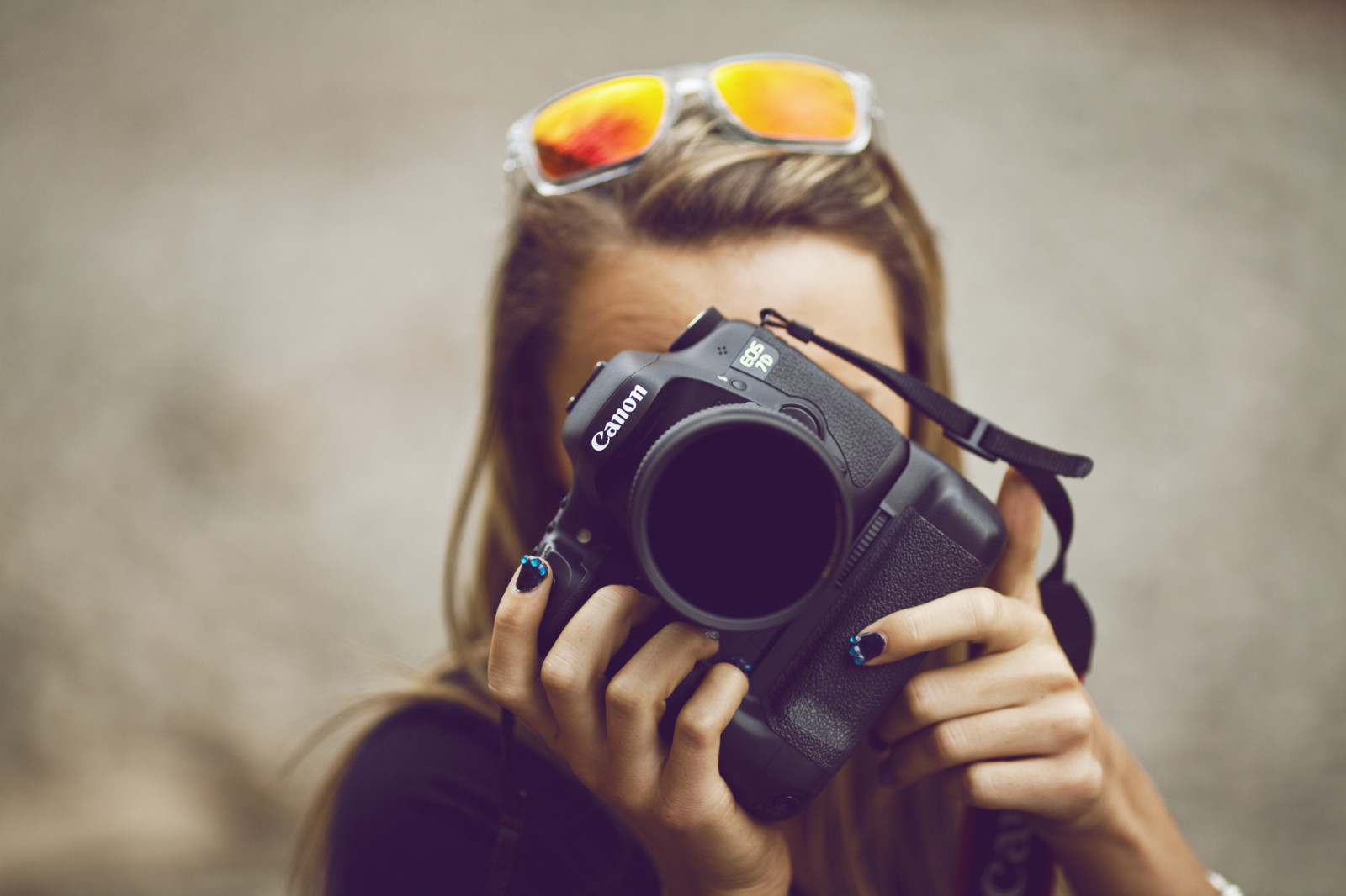 girl, glasses, camera, the camera, relieves