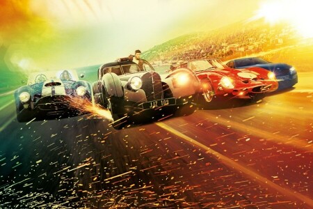 background, cars, glare, highway, Overdrive, poster, Race, Scott Eastwood