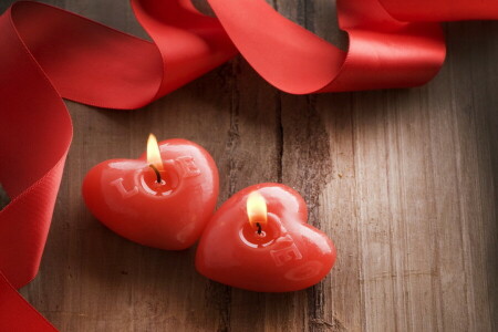 velas, corazón, amor, romántico, día de San Valentín