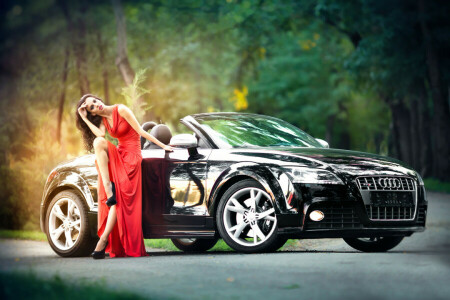 auto, dress, girl, makeup, shoes