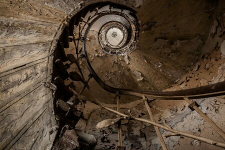 achtergrond, ladder, muur