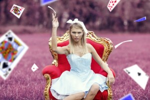 card, chair, dress, girl, mood, the situation