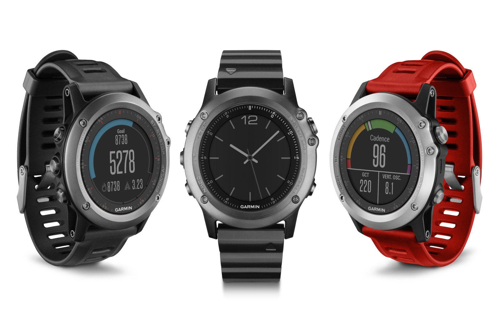 zwart, rood, ontwerp, digitale klok, Garmin