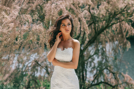 face, menina, cabelo, verão, a beleza