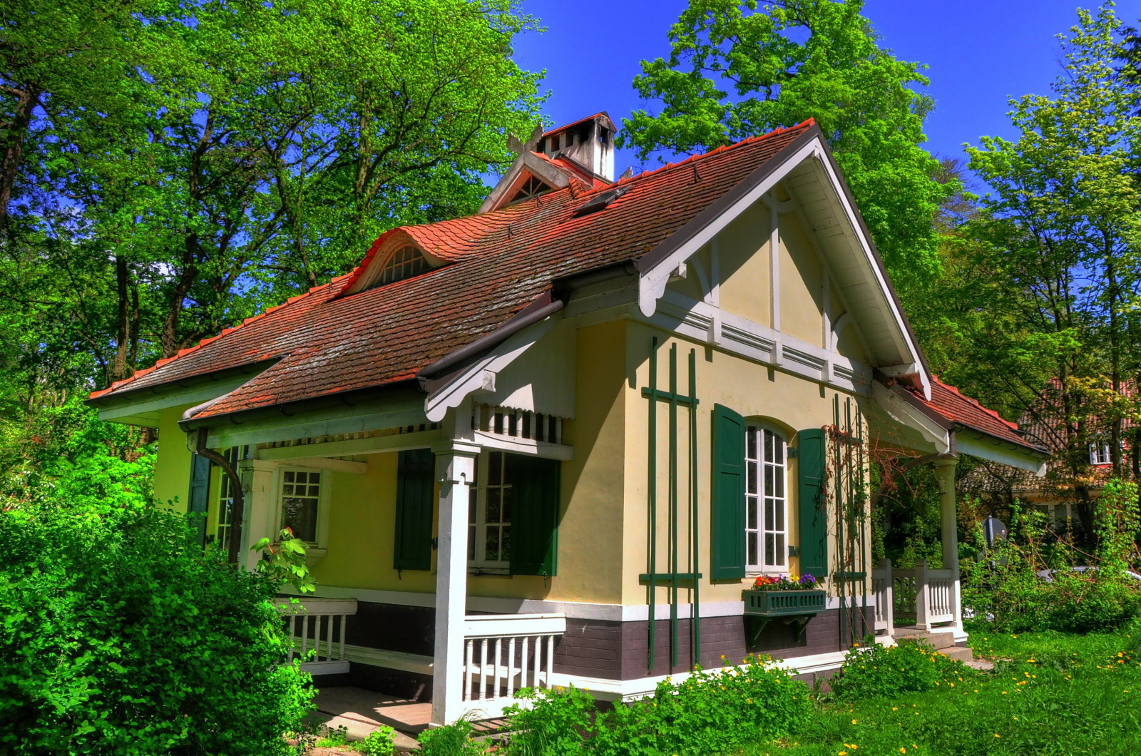 a cidade, casa, árvores, verduras, Alemanha, foto, Hamburgo