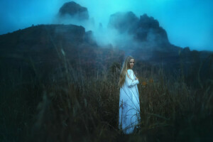 girl, grass, rocks, TJ Drysdale