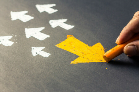 arrows, art, chalk, drawing, Opposite direction, yellow