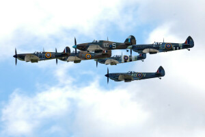 Fighters, flyvningen, stroy, himlen