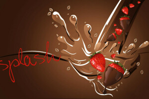 baie, Chocolat, carte postale, Ventes, jet, fraise