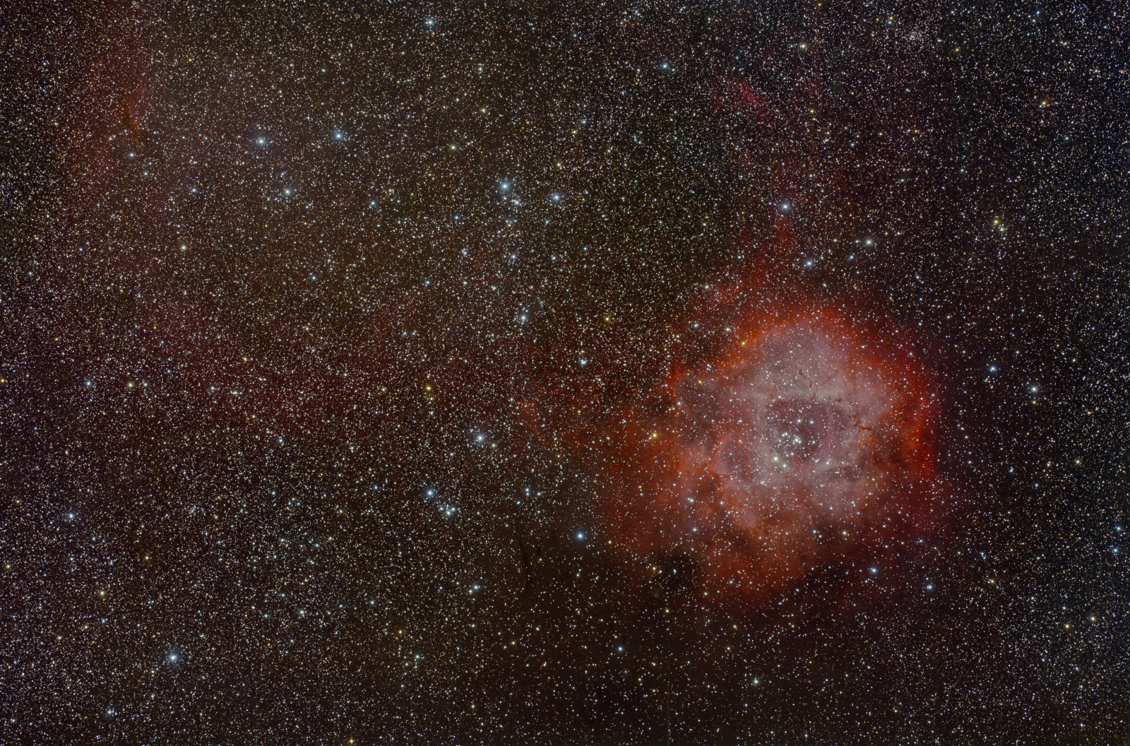 prostor, mlhovina, Růžice, jednorožec, v souhvězdí, vývod, NGC 2237