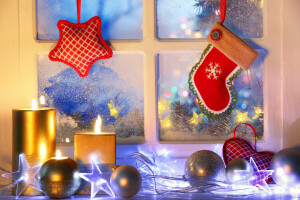 candle, Christmas, decoration, lantern, light, Merry, New Year, night