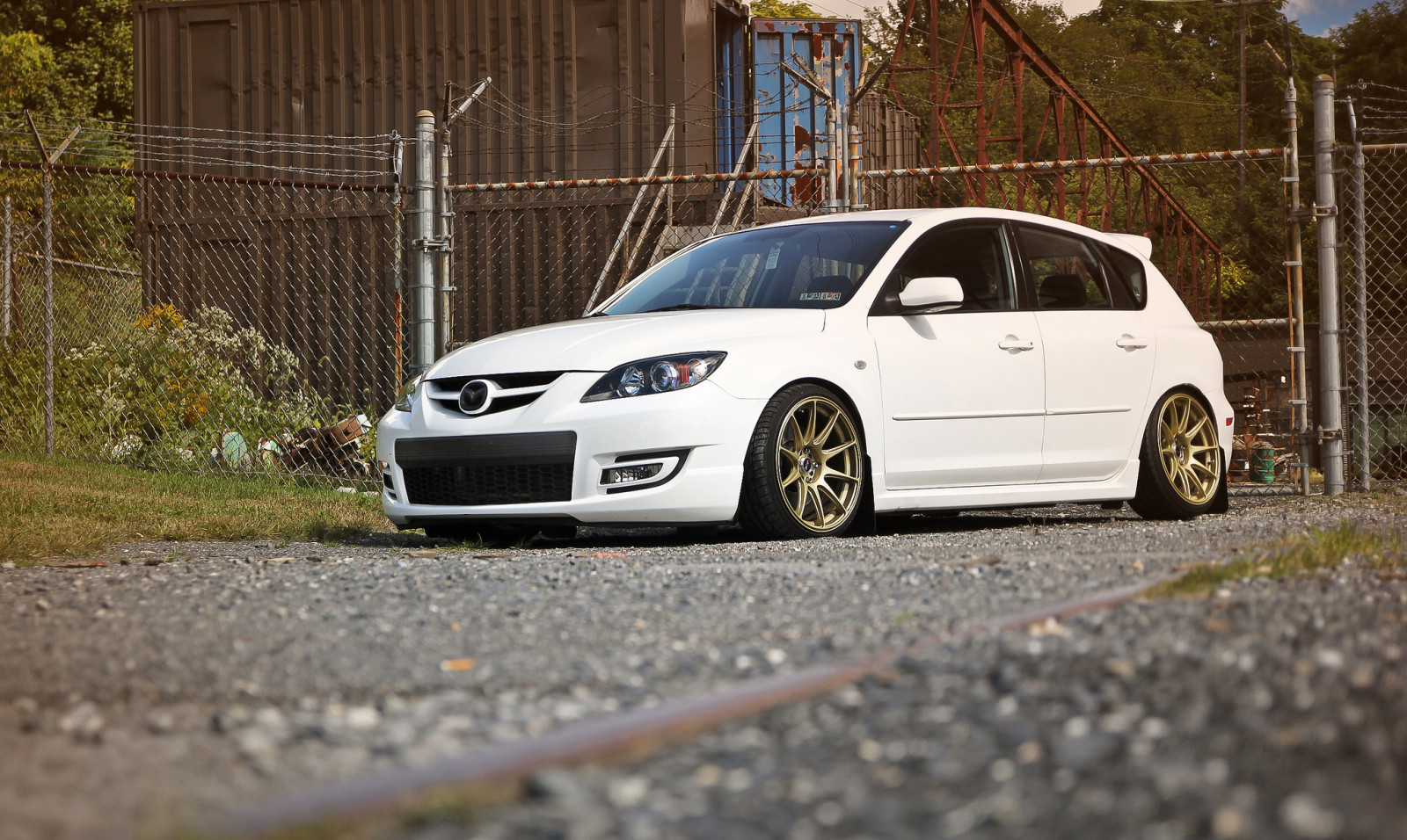 white, speed, tuning, Mazda, Mazda 3