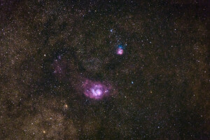 diffuusi, tähdistössä, Laguna, tähtisumu, Jousimies, tila, tähdet, Trifid Nebula