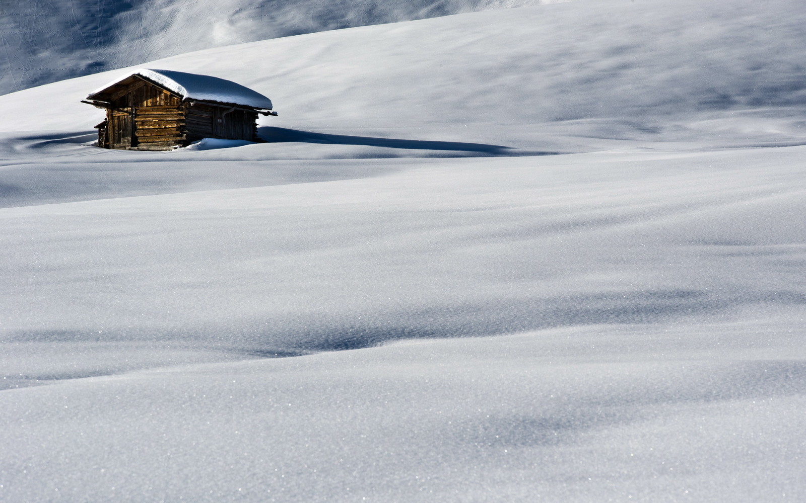 maison, hiver, champ, Matin