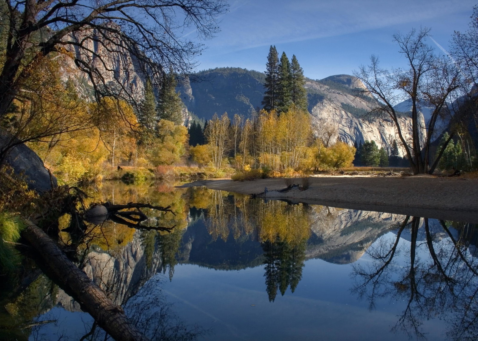 bosque, naturaleza, lago, reflexión, arboles, montañas