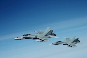 Atac, punte, F / A-18 Hornet, luptator-bombardier, McDonnell Douglas, avionul, cerul