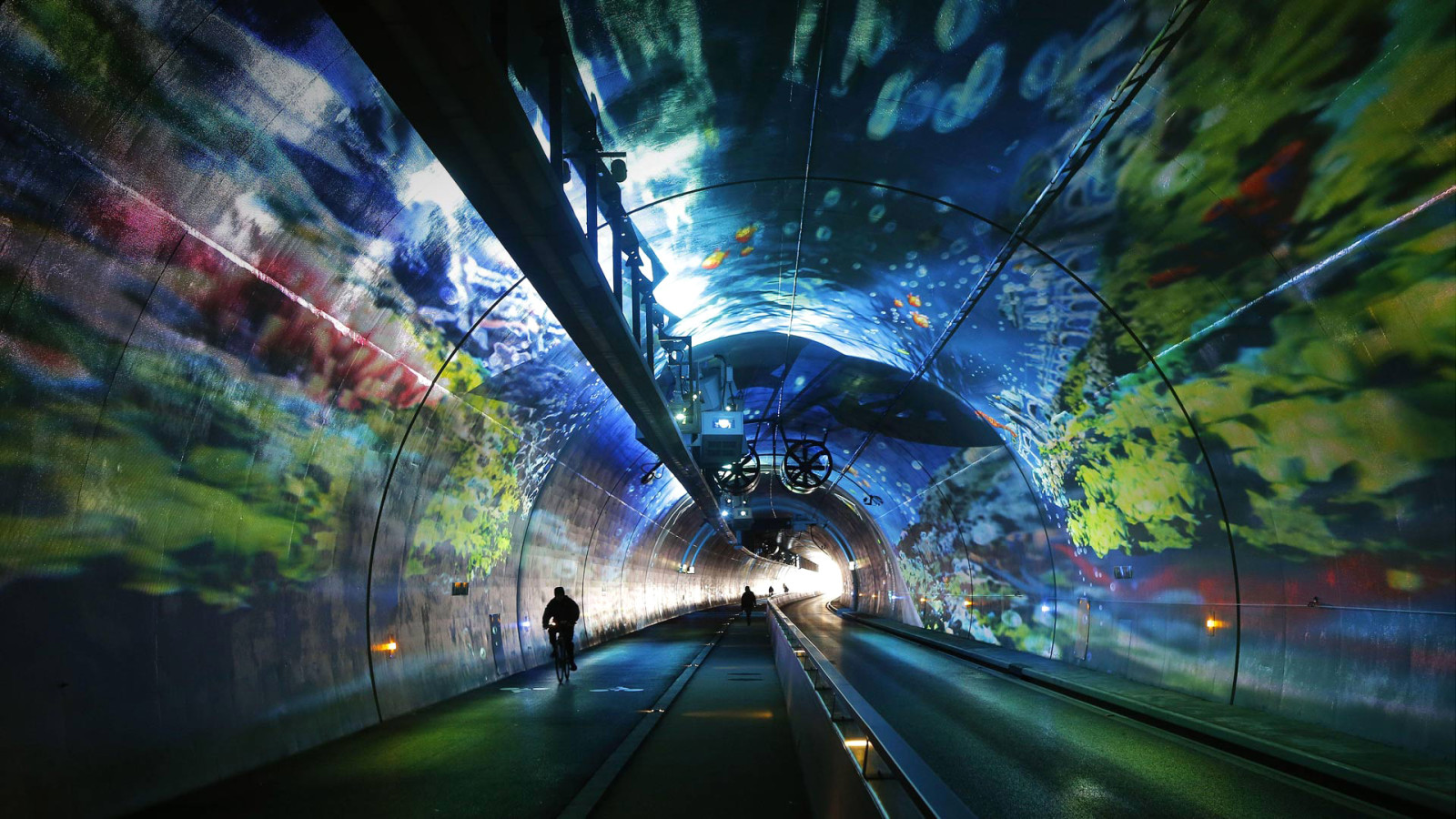 Francia, Rhône-Alpes, Lione, tunnel Croix Rousse