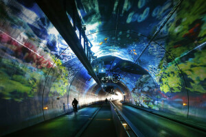 Francia, Lione, Rhône-Alpes, tunnel Croix Rousse