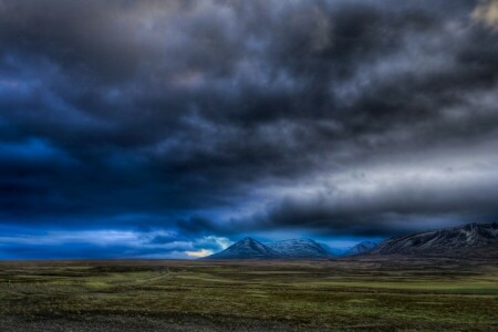 nubes, HDR, montañas, el cielo, Valle