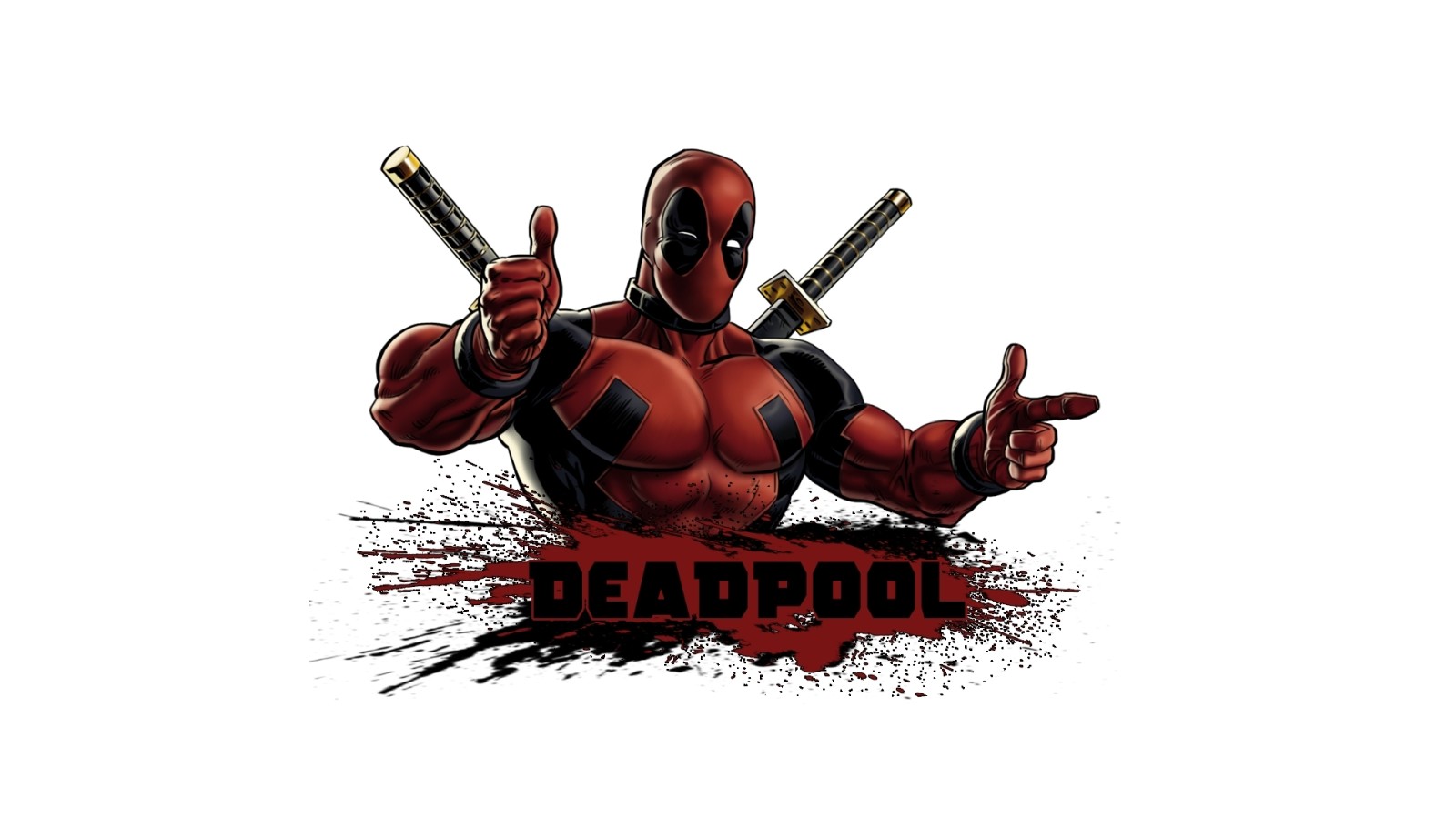 póz, kosztüm, kard, vér, Deadpool