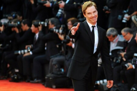 Benedict Cumberbatch, British actor, gesture