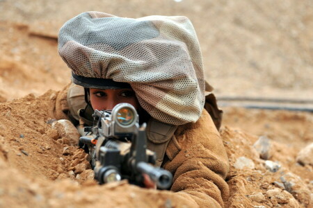 niña, Fuerza de defensa de Israel, Soldados, armas