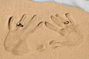 impressions, bague, le sable