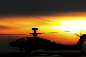 "Apache", AH-64, Apache, helikopter, huvud, chock