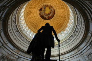 Capitol, DC, George Washington, rotunda, socha, USA, Washington