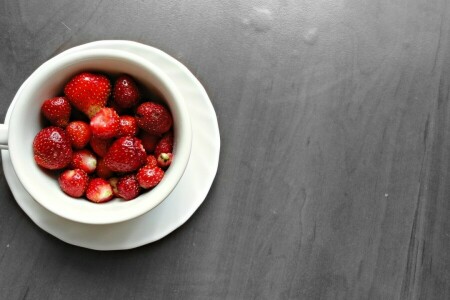 berries, black and white, Cup, food, strawberry