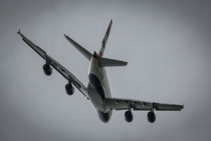 Airbus A380, dwupokładowy, STRUMIEŃ, samolot, Widebody