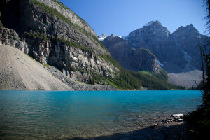 Albert, Canada, lac, munţi, cerul, copaci