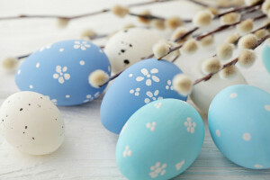 decoration, Easter, eggs, flowers, happy, spring, Verba, Willow