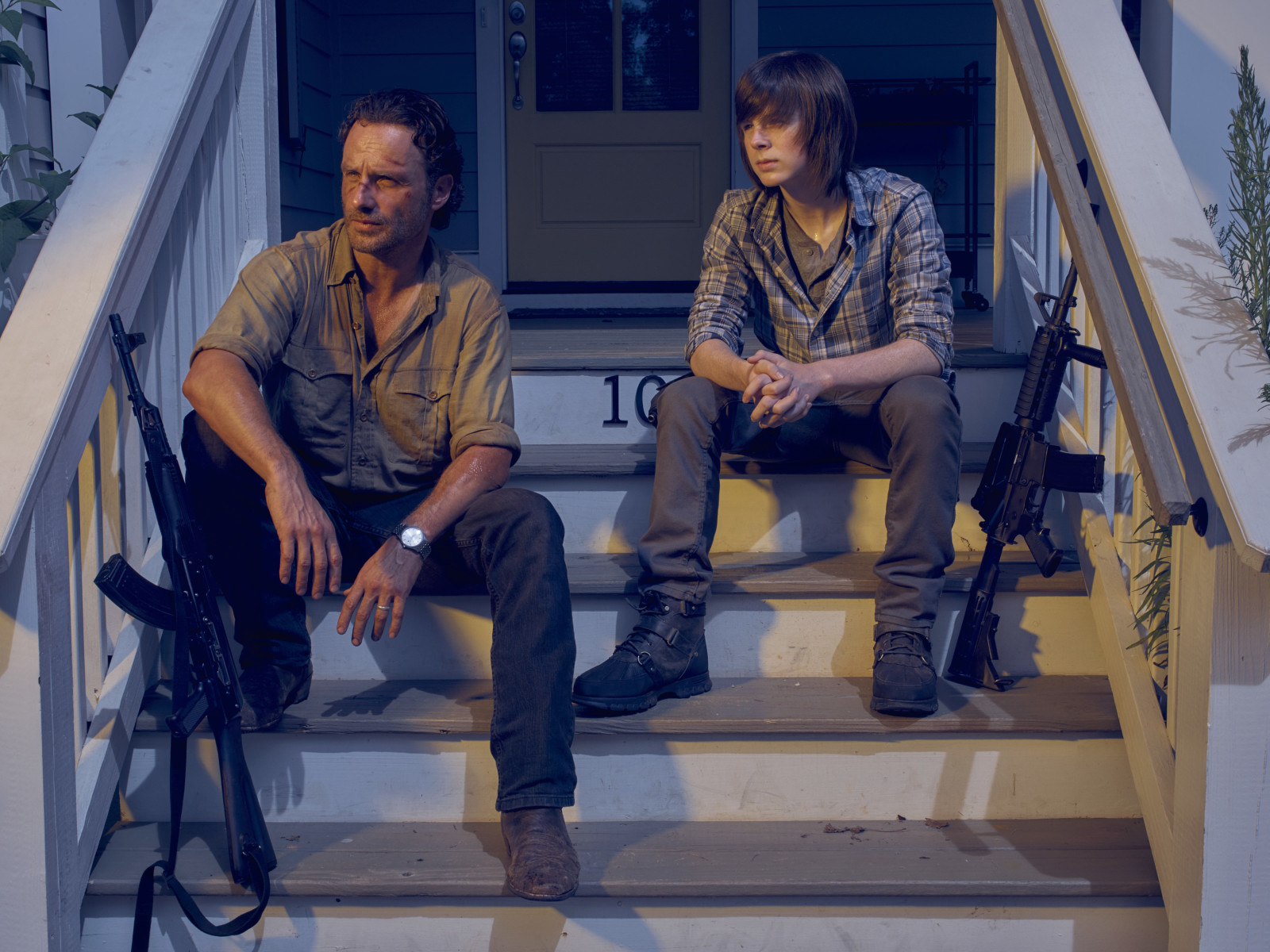 Zombie, Andrew Lincoln, Chandler Riggs, rick grimes, Carl Grimes