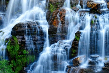 Brasilien, Goias, Felsen, Wasserfall