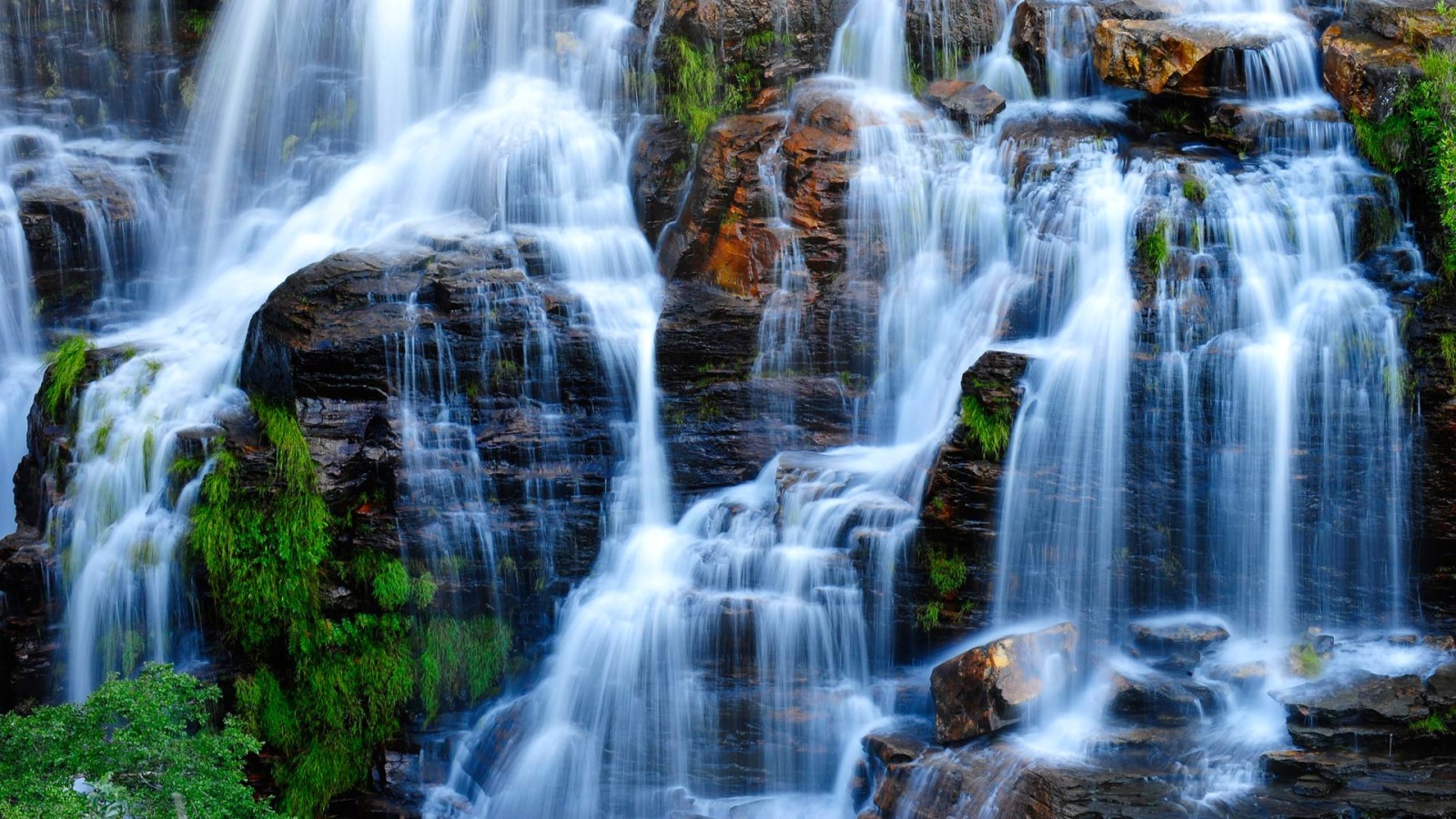 водопад, камень, Бразилия, Goias