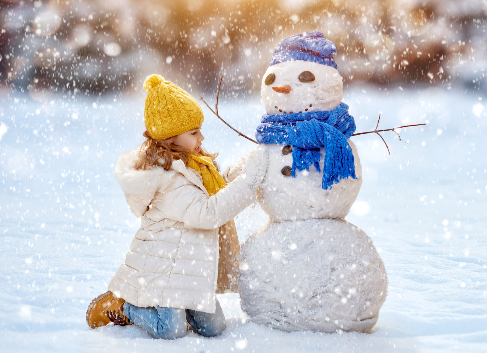 neve, Ano Novo, crianças, menina, inverno, boneco de neve, Jaqueta, cápsulas