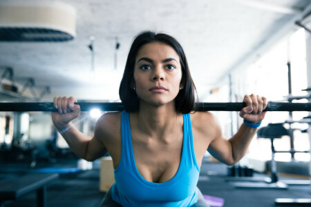 morena, aptitud, gimnasio, rutina de ejercicio