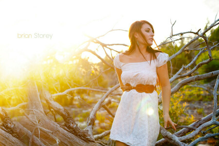 branches, Brian Storey, fille, photographe, Taylor, le soleil