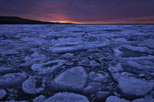 ice, landscape, night