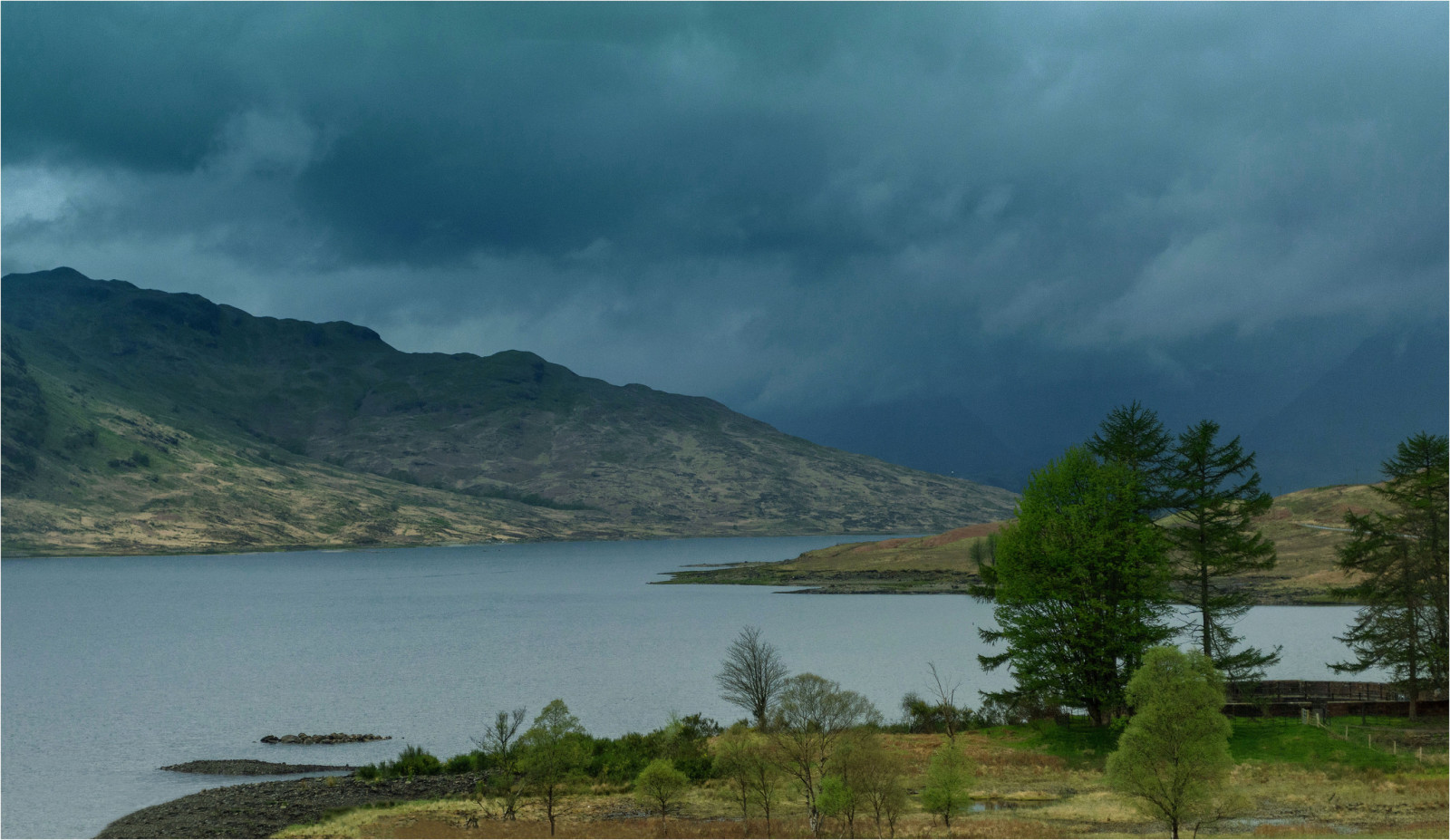 Le ciel, Lac, des arbres, des nuages, montagnes