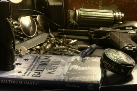 background, cartridges, gun, luger