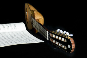 arka fon, gitar, notlar