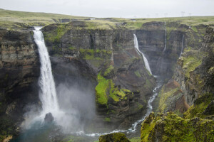 gorge, open, river, the sky, waterfall